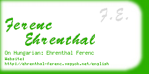 ferenc ehrenthal business card